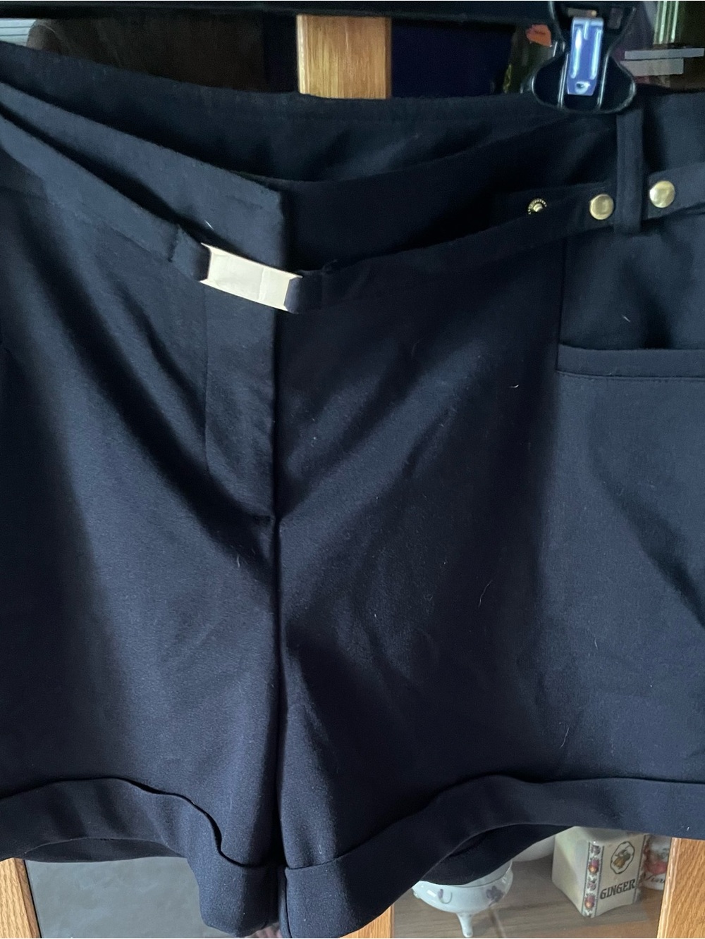 Jennifer Lopez Black Dress Shorts with Belt, NWT - Picture 2 of 9